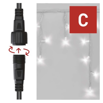 Profi LED spojovacia reťaz biela – cencúle, 3 m, vonkajšia, studená biela