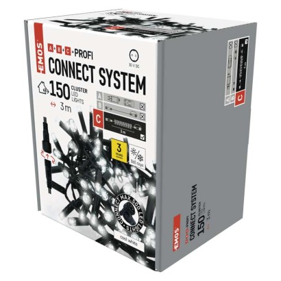 Profi LED sorolható füzér, fekete – süni, 3 m, kültéri és beltéri, hideg fehér