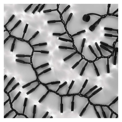 Profi LED sorolható füzér, fekete – süni, 3 m, kültéri és beltéri, hideg fehér