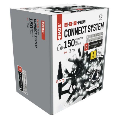 Profi LED sorolható füzér, fekete – süni, 3 m, kültéri és beltéri, hideg fehér