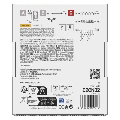 Oświetlenie łączone Profi- sople 50LED 3m ciepła+zim biel, biały błysz przewód IP44