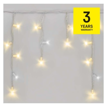 Oświetlenie łączone Profi- sople 50LED 3m ciepła+zim biel, biały błysz przewód IP44