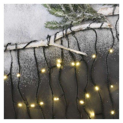 LED vianočné cencúle, 10 m, vonkajšie aj vnútorné, teplá biela, programy