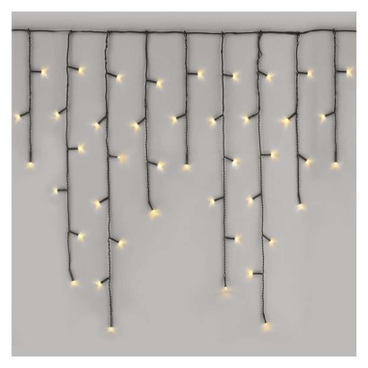 Oświetlenie świąteczne sople 200 LED 3,6m, ciepła biel, zielony przew., 8 programów