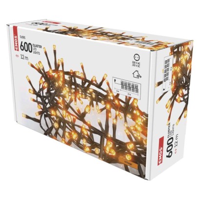 LED Weihnachtliche Lichterkette, 12 m, Außen und Innen, Vintage, Timer