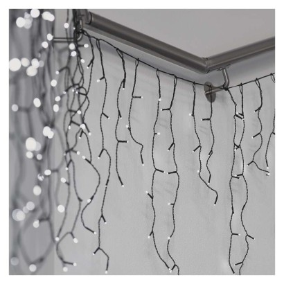 LED vianočné cencúle, 10 m, vonkajšie aj vnútorné, studená biela, programy