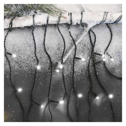 LED karácsonyi jégcsapok, 3,6 m, kültéri és beltéri, hideg fehér, programokkal