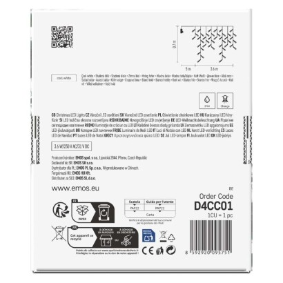 LED karácsonyi jégcsapok, 3,6 m, kültéri és beltéri, hideg fehér, programokkal