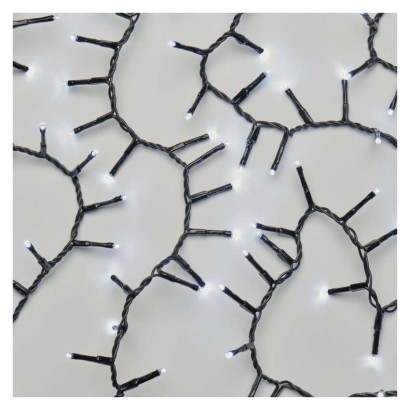 LED Ziemassvētku virtene – ezis, 12 m, liet. ārā un iekštelpās, auksti balta, ar taimeru