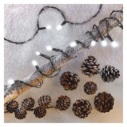 Lampki choinkowe Classic 100 LED 5m zimna biel, zielony przewód, IP20