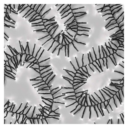 Lampki choinkowe LED Cluster, jeżyk, 960LED 7,2m, zimna biel, 64 programów, timer