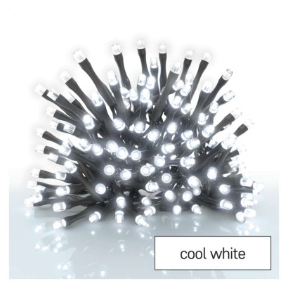 LED Weihnachtliche Lichterkette, 5,6 m, 3x AA, Außen und Innen, Kaltweiß, Timer