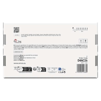 LED karácsonyi fényfüzér, 50 m, kültéri és beltéri, hideg fehér, progr, időz.