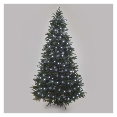 LED karácsonyi fényfüzér, 50 m, kültéri és beltéri, hideg fehér, progr, időz.