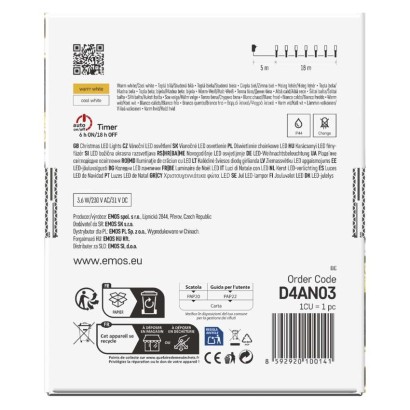 LED vianočná reťaz blikajúca, 18 m, vonkajšia aj vnútorná, teplá/studená biela, časovač