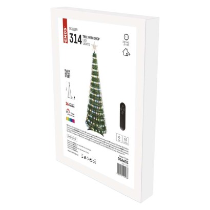 Dekoracje - rozkładana choinka LED z gwiazdą 180 cm, RGB, 16 programów, pilot, IP20, timer