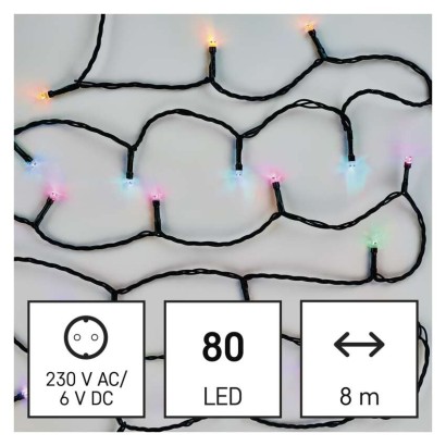 GoSmart LED vánoční řetěz, 8 m, venkovní i vnitřní, RGB, programy, časovač, WiFi