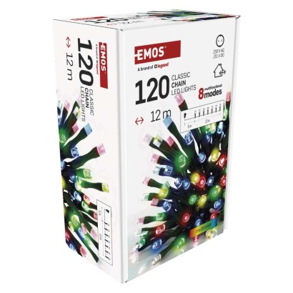 LED Weihnachtliche Lichterkette, 12 m, Außen/Innen, Multicolor, Programme, Timer