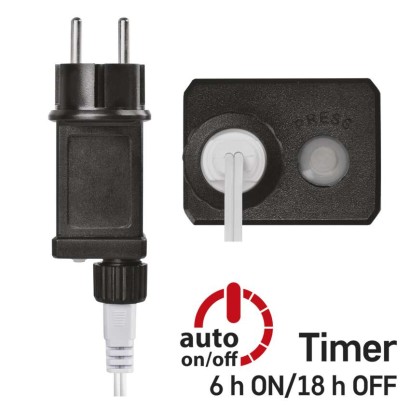 LED Ziemassvētku virtene – 2,5 cm bumb., 4 m, liet. ārā un iekšt., silti balta, ar taimeru