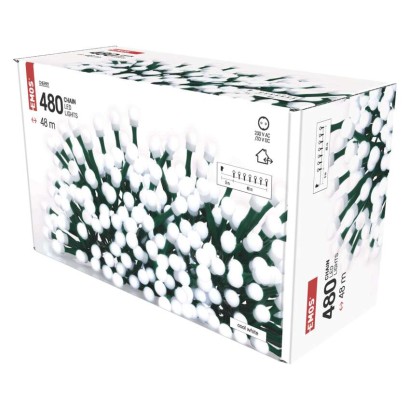 LED kalėdinė girlianda Cherry – rutul., 48 m, lauko ir vidaus, šaltai balta, laikmatis