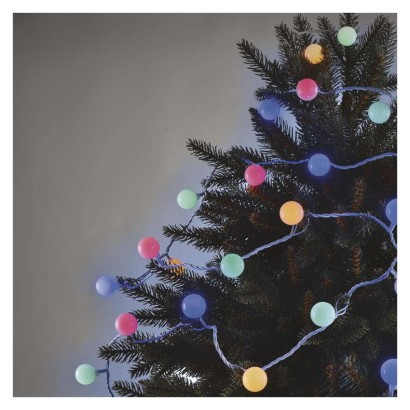 LED fényfüzér, cseresznye – golyók 2,5 cm, 4 m, kültéri és beltéri, többszínű, időzítő