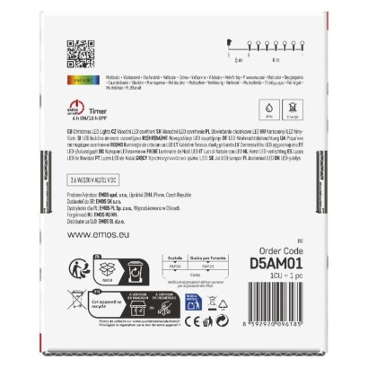 LED fényfüzér, cseresznye – golyók 2,5 cm, 4 m, kültéri és beltéri, többszínű, időzítő