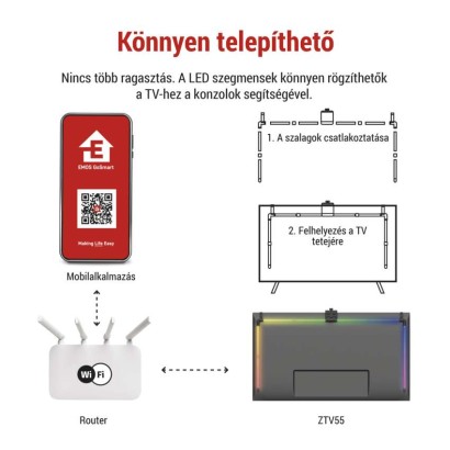 GoSmart Ambient LED RGB világítás TV-hez 55“ (139 cm)