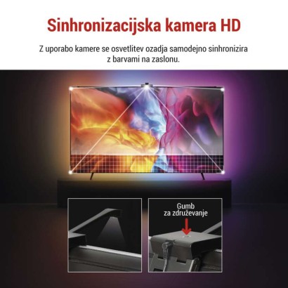 GoSmart Ambientna LED RGB osvetlitev za TV 75“ (189 cm)