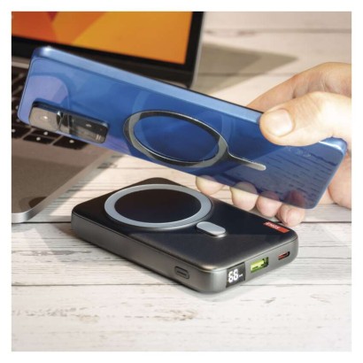 EMOS powerbank WI 1023D, 10 000 mAh, 22,5 W+Wireless, črni