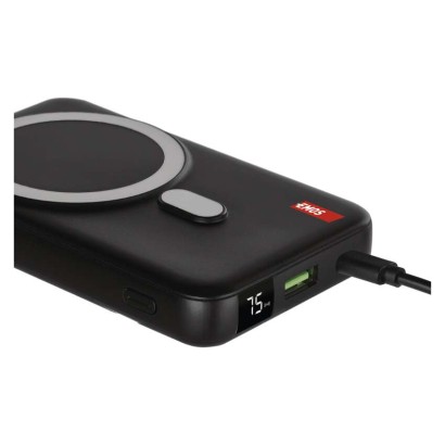EMOS powerbank WI 1023D, 10 000 mAh, 22,5 W+Wireless, črni