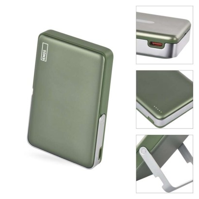 Power bank EMOS WI 1031, 10 000 mAh, 20 W+Wireless, army-green
