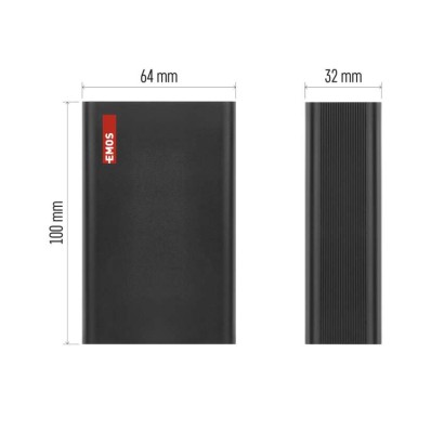 Powerbanka EMOS NTBF20, 20 000 mAh, 65 W PD, černá
