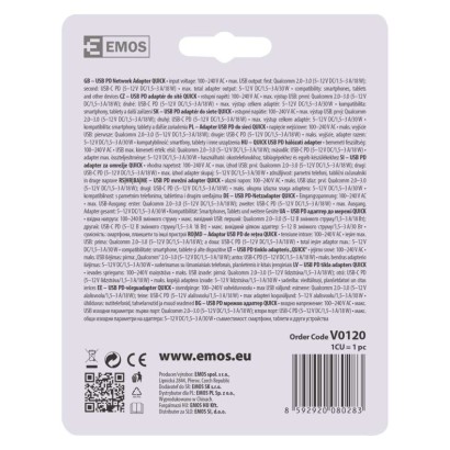 EMOS Univerzális hálózati USB PD töltő QUICK
