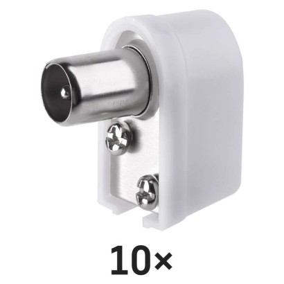 IEC antenniliitmik isane, sissesurutav, nurgaga, 10 tk