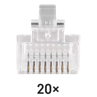 Konektor pre UTP kábel (lanko), priehľadná, 20 ks