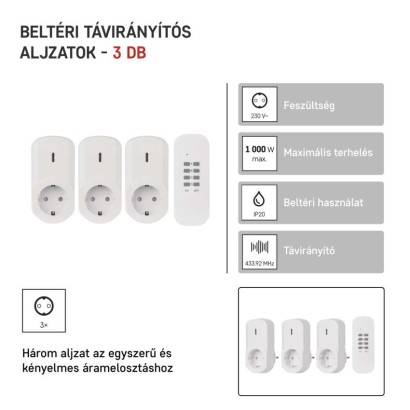 EMOS Távírányítású aljzat IP20 SCHUKO