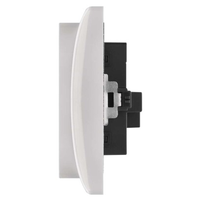 Gniazdo podwójne FRENCH IP20 błyszczące białe