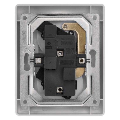 Gniazdo podwójne FRENCH IP20 błyszczące białe