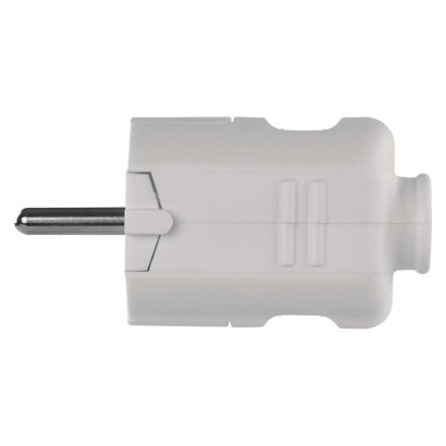 Vidlice přímá pro prodlužovací kabel, bílá