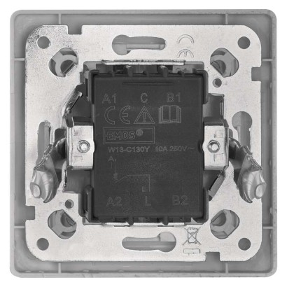 Wyłącznik pojedynczy dzwonkowy 1/0 IP20 błyszczący biały