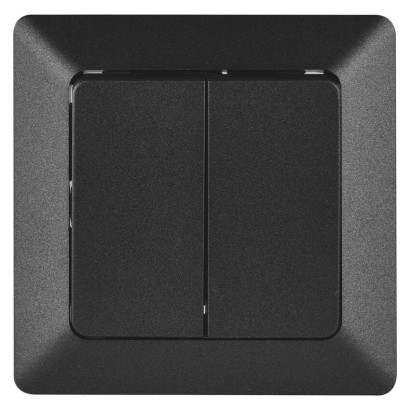 Přepínač dvojitý střídavý č. 6+6, antracit