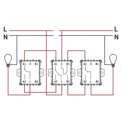 Přepínač dvojitý střídavý č. 6+6, antracit