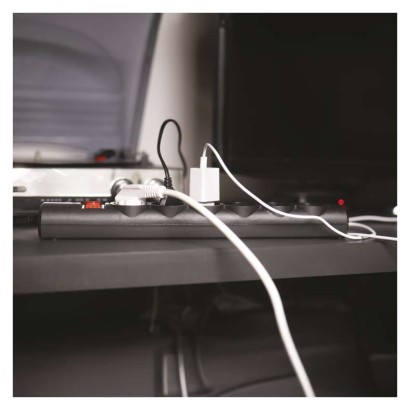 EMOS Túlfeszültségvédő 6 aljzat, 3 m, fekete