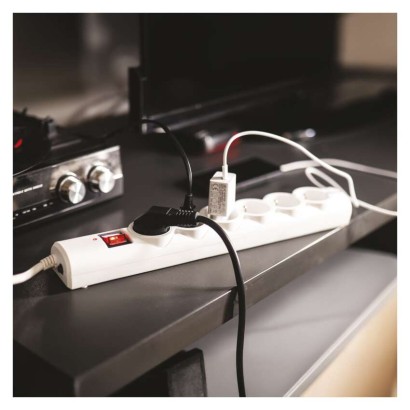 Listwa przeciwprzepięciowa EMOS, 6 gniazd, 5 m, biała