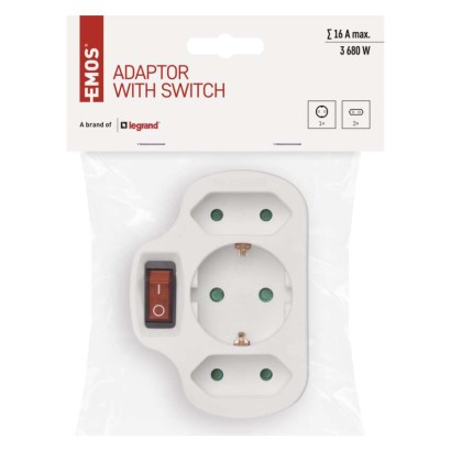 EMOS Elosztó 3 aljzat kapcsolható