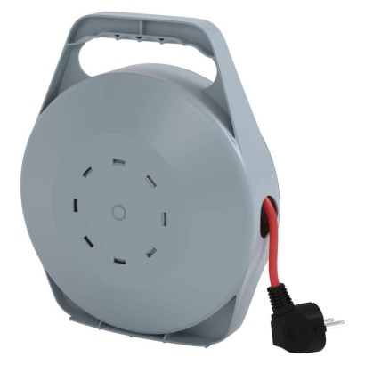 Kábeldob 10 m / 4 aljzat / fekete / PVC / 230 V / 1 mm2