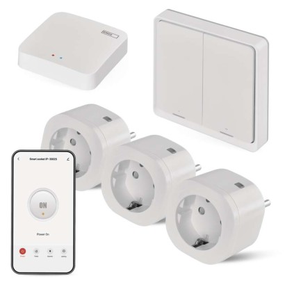 Set GoSmart: 3x WiFi-Steckdose IP-3002S, 1x Szenenschalter, 1x ZigBee Gateway
