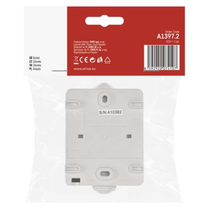 Zásuvka nástěnná, bílá, IP54