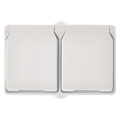 Gniazdo podwójne IP44 białe