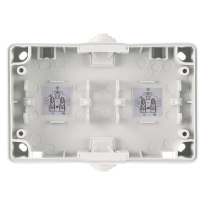 Gniazdo podwójne IP44 białe